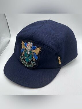 Wigens Wool 5 Panel classic Hat Flaps Sweden XL Golf Badge Pinned VTG 90s RARE